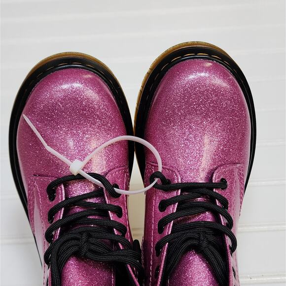 NWT Dr. Martens Junior 1460 Pink Glitter Lace Up Boots - Picture 7 of 10